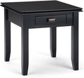 SIMPLIHOME Artisan SOLID WOOD 21 inch Wide Square Transitional End Side Table in Black for the Living Room and Bedroom