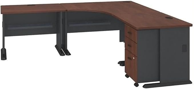 BOWERY HILL 84" Corner L-Shaped Desk in Hansen Cherry