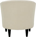 Pemberly Row 17.5" Traditional Polyester Fabric Club Chair in Ivory