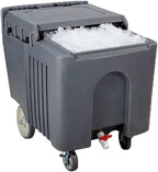 Winco Insulated Portable Commercial Ice Caddy with Lid, 125 Pound Capacity