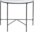 SAFAVIEH Couture Collection Jessa Black Forged Metal Half Moon Semi Circle Console Table (Fully Assembled)