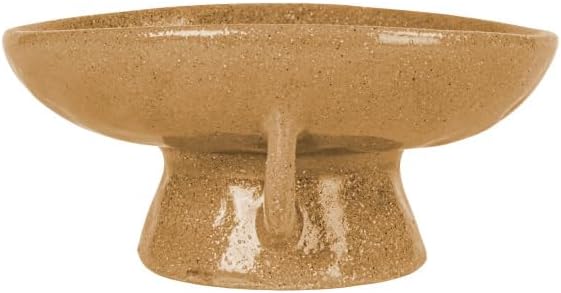 Creative Co-Op Stoneware Footed Pedestal/Bowl with Handles, Reactive Glaze, Taupe