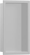 hansgrohe XtraStoris Original Recessed Wall Niche with Integrated Frame 12"x 6"x 4" in Concrete Grey, 56057380