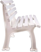 Plow & Hearth Weatherproof German PVC Outdoor Bench | Holds Up to 500 lbs | Garden Patio Porch Park Deck | Steel and Resin | White