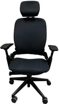 OFFICE LOGIX SHOP Leap V2 Chair with Headrest Bundle (Fabric, Black)