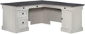 BOWERY HILL Engineered Wood L-Shaped Desk in Glacier Oak/Rosso Slate Accents