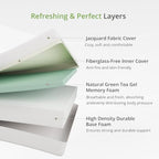 EGOHOME Twin Size Memory Foam Mattress, 10 Inch Bed Mattress in A Box with Cooling Green Tea Gel, Relieve Pressure with Medium Support, CertiPUR-US Certified, 75''L x 38''W, White