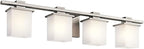 Kichler Tully 32" 4 Light Vanity Light with Satin Etched Cased Opal Glass Antique Pewter