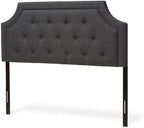 Maykoosh Adjustable Wood Post Headboard - Button Tufted Upholstered Bedroom Headboard King/Dark Gray