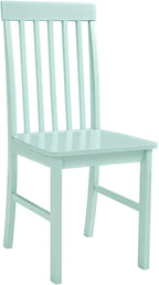 Walker Edison Modern Color Dining Room Table and Chair Set Small Space Living Kitchen, Dining Set, 48 Inch, 4 Person, White and Mint Blue