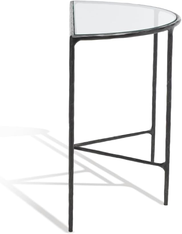 SAFAVIEH Couture Collection Jessa Black Forged Metal Half Moon Semi Circle Console Table (Fully Assembled)