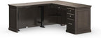 nbf signature series Statesman L Shaped Desk with Left Return 65" W x 72" D Gray Ergonomic Office Desk Adjustable Electric Standing Desk Corner Desk PC Desk Modern Design