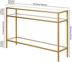Siviline 42'' Wide Rectangular Console Table in Brass
