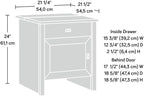 Sauder Homeplus Robot Vacuum Storage Side Table End Table Cabinet for Living Room, Bedroom, in Soft White