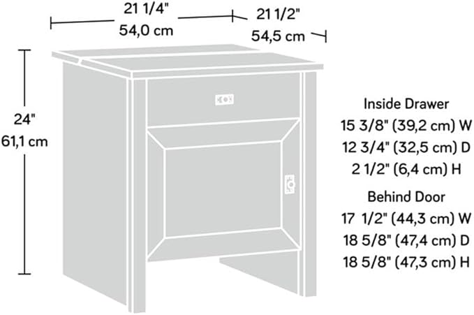 Sauder Homeplus Robot Vacuum Storage Side Table End Table Cabinet for Living Room, Bedroom, in Soft White