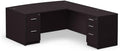 nbf signature series at Work Bowfront Reversible L Shaped Desk with Hutch - Ergonomic Computer Desk with Storage Drawers - Ideal for Office - 88.58" D x 70.87" W x 28.94" H, Espresso Laminate