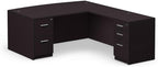 nbf signature series at Work Bowfront Reversible L Shaped Desk with Hutch - Ergonomic Computer Desk with Storage Drawers - Ideal for Office - 88.58" D x 70.87" W x 28.94" H, Espresso Laminate