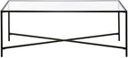 Henley 48'' Wide Rectangular Coffee Table with Glass Top in Blackened Bronze
