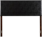 Pemberly Row Faux Leather Upholstered King Headboard in Black