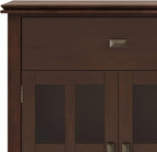 SIMPLIHOME Artisan Buffet - 60 inch Wide Solid Wood 4-Door Sideboard Buffet in Russet Brown, Transitional Storage Cabinet for Dining Room or Kitchen with Adjustable Shelves and Square Knobs