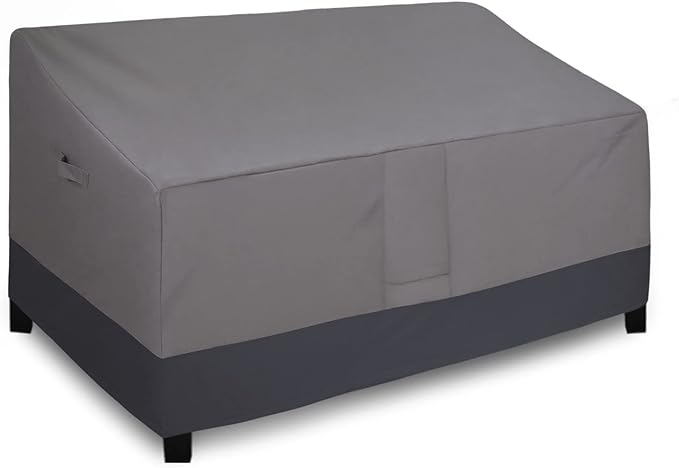 Easy-Going Waterproof Outdoor Couch Cover, Heavy Duty 3-Seater Patio Sofa Cover, Winchdproof Outdoor Furniture Cover with Air Vent (95Wx40Dx35H inch, Gray/Dark Gray)