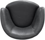 Pemberly Row Set of 2 Vintage Slate All Italian Leather Swivel Club Chair