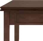 SIMPLIHOME Artisan Square Coffee Table - 36 inch Wide Solid Wood Transitional Cocktail Table in Russet Brown, Classic Living Room Table with Slatted Open Shelf and Contemporary Framed Top Design