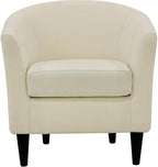 Pemberly Row 17.5" Traditional Polyester Fabric Club Chair in Ivory