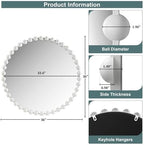 Madison Park Round Mirror, Metal Frame Circle Mirror 36 inch, Wall Art Decor Mounted Hanging for Entryway, Bathroom, Hallway, Living Room, Vanity, Marlowe, White