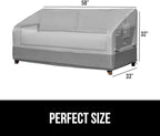 GORILLA GRIP Waterproof Large Outdoor Patio Sofa Cover, 58 Inch, Adjustable Furniture Covers Sets for Winter, Keep Cushions Dry, Protects from Sun, Snow, Rain, Windproof, UV Coated, 1 Pack