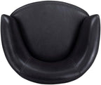 Pemberly Row Vintage Onyx Genuine Italian Leather Swivel Club Chair
