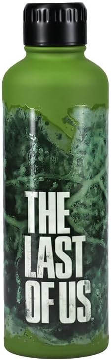 Paladone The Last of Us Official Licensed Movie Icon Glow in the Dark Water Bottle, Gamer Decor and Gift, Neon Green Desk Accessory for All Ages, Drinkware for Gaming Fans