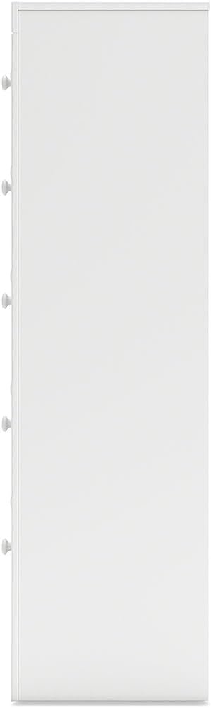 Signature Design by Ashley Mollviney Coastal 5-Drawer Chest of Drawers with Safety Stop and Scalloped Detailing, White
