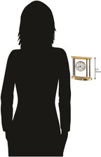 Howard Miller New Orleans Tabletop Clock – Elegant Brass Accent Clock with Palladium Plated Fluted Columns Quartz Movement Traditional Design for Office Mantel & Home Decor