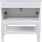 Hanover Manorville 31'' Vanity Cabinet with Sink Combo for Bathroom, Powder Room | Pre-Assembled Cabinet | 2 Doors, Bottom Shelf | Artificial Stone Marble Countertop, White Cabinet | HANVN0101-31-1WH