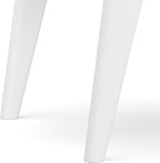 SIMPLIHOME Draper Solid Hardwood 22 inch Wide Rectangle Mid Century Modern End Table in White for The Living Room and Bedroom