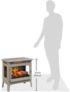 duraflame Freestanding Electric Fireplace Stove Heater with 3D Flame Effect for 1,000 Sq. Ft. Room, French Gray