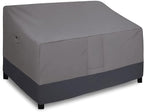 Easy-Going Waterproof Outdoor Sofa Cover - Heavy Duty 2 Seater Outdoor Loveseat - Windproof Patio Furniture with Air Vent (60Wx35Dx35H inch, Gray/Dark Gray)
