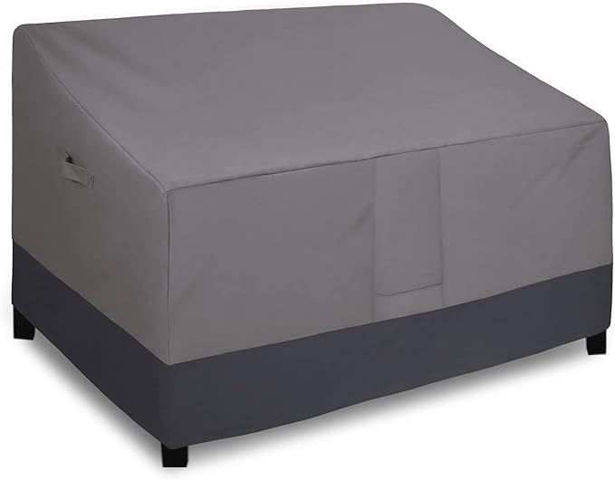 Easy-Going Waterproof Outdoor Couch Cover, Heavy Duty 3-Seater Patio Sofa Cover, Windproof Outdoor Furniture Cover with Air Vent (62Wx40Dx32H inch, Gray/Dark Gray)