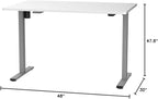 FLEXISPOT EN1 One-Piece Standing Desk 48 x 30 Inches Stand Up Desk for Workstation and Home Office (Silver Frame + 48 inches White Top, 2 Packages)