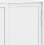 SIMPLIHOME Harper Solid Wood 48 inch Storage Cabinet in Teak Brown (Set of 2) for The Living Room, Entryway and Family Room