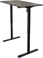 Stand Up Desk Store Electric Compact Standing Desk (Black Frame/Matte Black Top, 48” Wide)