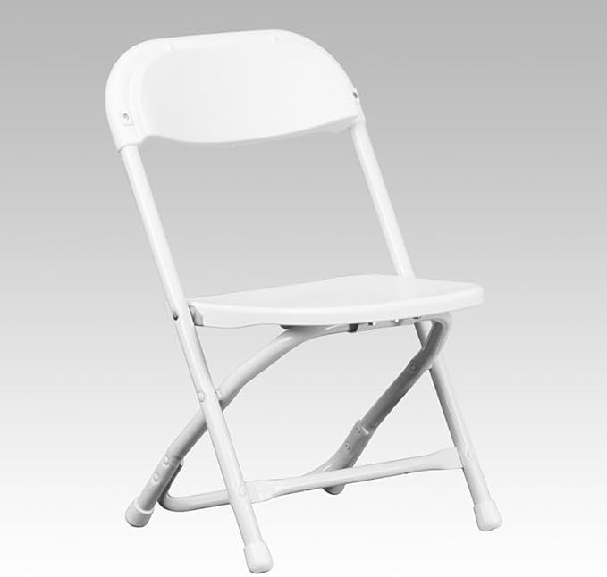 Set of 4 Plastic Kids Chairs - Blue Kids Folding Chairs with Metal Frame, Lightweight and Stackable for Camping, Beach, Classrooms, Desks, Parties & Events - Foldable Seats Indoor & Outdoor
