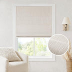 Madison Park Cordless Roman Shades, Total Blackout Window Blind Privacy Window Shades, Thermal Insulated Cordless Window Treatment for Bedroom, Living Room, Quincy, Single Panel 35" W X 64" H Linen