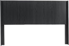 KEIKI Wooden Queen Size Headboard Only, 64.5" Wide Farmhouse Headboards with Wall Mounted Fluted Panel & Wingback for Bedroom, Black Oak