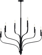 KICHLER Livadia 6-Light Chandelier, Soft Modern-Light in Black, for Foyer, Great Room, or Vaulted Dining or Bedroom (33" x 36.25"), 52673BK