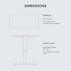 FLEXISPOT EN1 One-Piece Electric Standing Desk 48 x 24 Inches Seamless Seamless Desktop Height Adjustable Desk Stand Up Desks for Home Office (Silver Frame + White Top, 2 Packages)