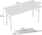 Need 47 inches Computer Desk Office Desk Folding Table with BIFMA Certification Computer Table Workstation, White AC5DW-120