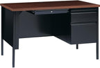 Lorell Single Right Pedestal Desk, 48 by 30 by 29-1/2-Inch, Black Walnut
