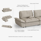 POVISON Oversized Modular Sectional Sailboat Sofa for Living Room with Adjustable Backrest Sectional Couches Large Deep Sofa Set 3 Seats Big with 3 Ottomans Comfy Cloud Couch for House Office